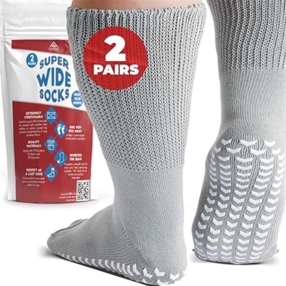 Extra Wide Socks for Swollen Feet Women,Diabetic Socks for Women 9-11,Hospital - Picture 8 of 8
